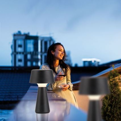 JUST LIGHT. 19260-18 - LED Pritemdomas jutiklinis lauko šviestuvas ABERA LED/3W/3,7V 2000 mAh USB IP54 juoda