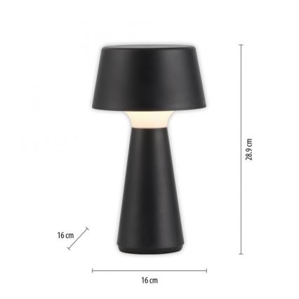 JUST LIGHT. 19260-18 - LED Pritemdomas jutiklinis lauko šviestuvas ABERA LED/3W/3,7V 2000 mAh USB IP54 juoda