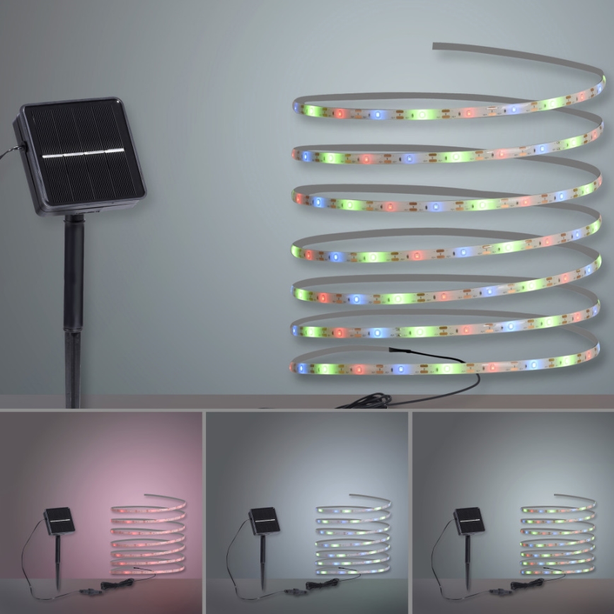 JUST LIGHT. 19971-18 - LED RGB saulės juosta TEANIA LED/3,7V 5 m 1200 mAh IP44 juoda