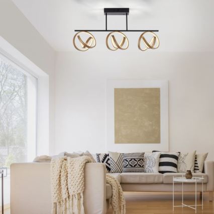 JUST LIGHT. 6245-18 - LED Pritemdomas tvirtinamas sietynas LOOP 3xLED/11W/230V 2700-5000K + nuotolinio valdymo pultas