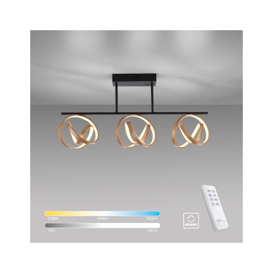 JUST LIGHT. 6245-18 - LED Pritemdomas tvirtinamas sietynas LOOP 3xLED/11W/230V 2700-5000K + nuotolinio valdymo pultas