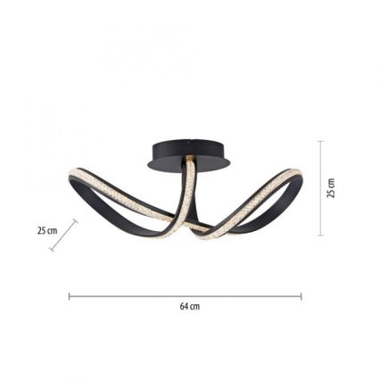 JUST LIGHT. 8475-18 - LED Pritemdomas tvirtinamas sietynas BRILLA LED/29W/230V juoda