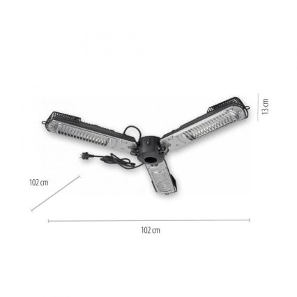 JUST LIGHT. 99513-18 - Lauko šildymo elementas GLOW 3x650W/1300W/2000W/230V IP34