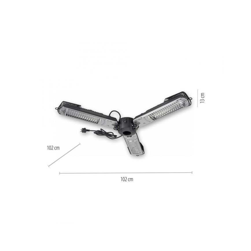 JUST LIGHT. 99513-18 - Lauko šildymo elementas GLOW 3x650W/1300W/2000W/230V IP34