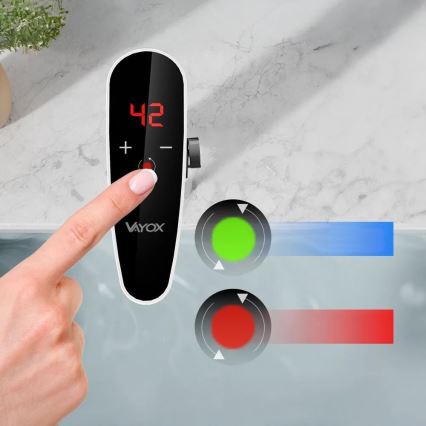 Jutiklinis vandens srauto šildytuvas su sensoriumi ir LED ekranu 3000W/230V IPX4 baltas