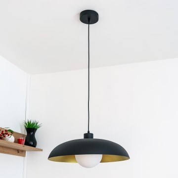 Kabantis šviestuvas ant laido ECLIPSE 1xE27/15W/230V juodas/auksinis