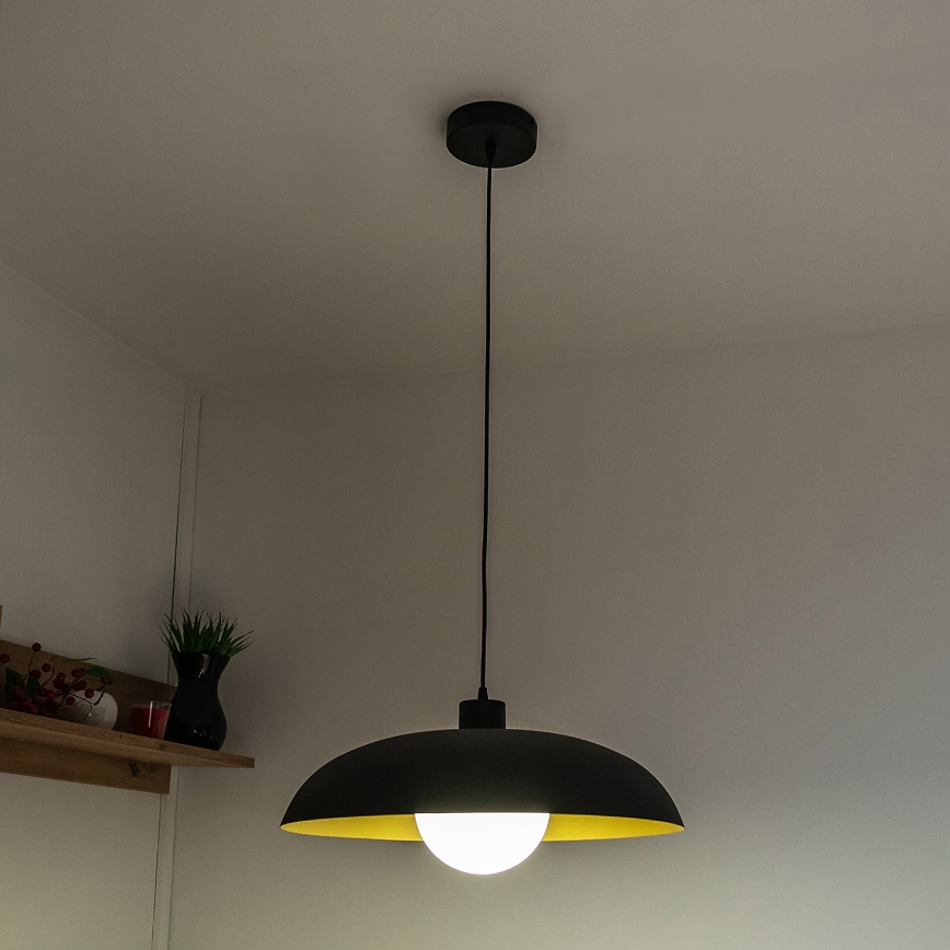 Kabantis šviestuvas ant laido ECLIPSE 1xE27/15W/230V juodas/auksinis