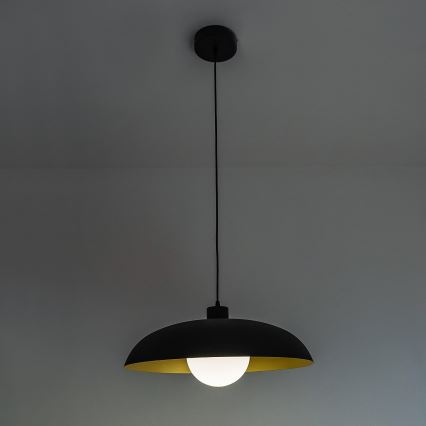 Kabantis šviestuvas ant laido ECLIPSE 1xE27/15W/230V juodas/auksinis