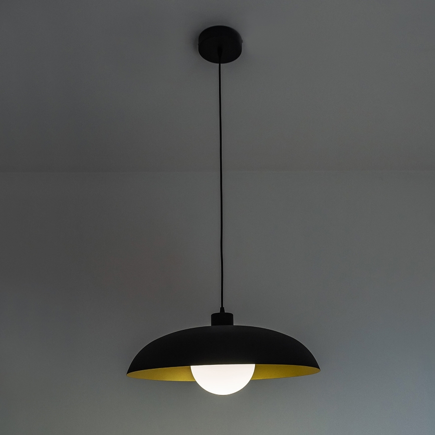 Kabantis šviestuvas ant laido ECLIPSE 1xE27/15W/230V juodas/auksinis