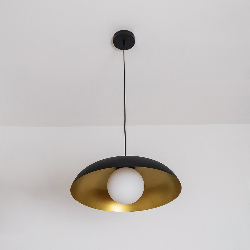 Kabantis šviestuvas ant laido ECLIPSE 1xE27/15W/230V juodas/auksinis