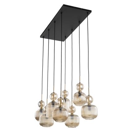 Kabantis šviestuvas ant laido SOPHIA 8xE14/10W/230V juoda/dūminė smėlio spalva