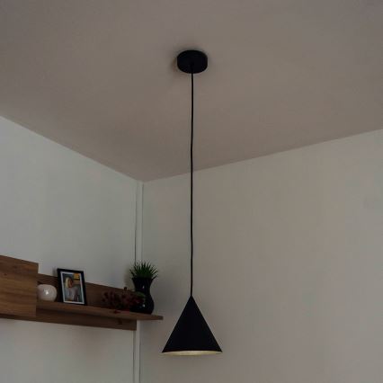 Kabantis šviestuvas ETNA II su laidu 1xE27/15W/230V, skersmuo 18,5 cm, juodas