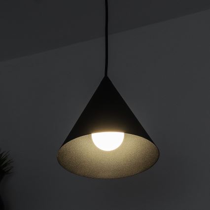 Kabantis šviestuvas ETNA II su laidu 1xE27/15W/230V, skersmuo 18,5 cm, juodas