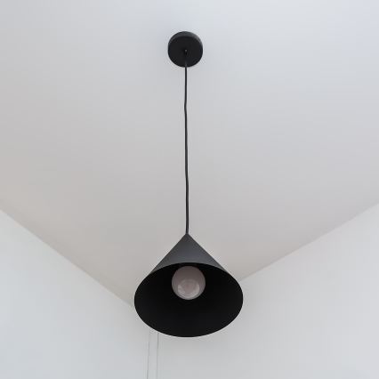 Kabantis šviestuvas ETNA II su laidu 1xE27/15W/230V, skersmuo 18,5 cm, juodas