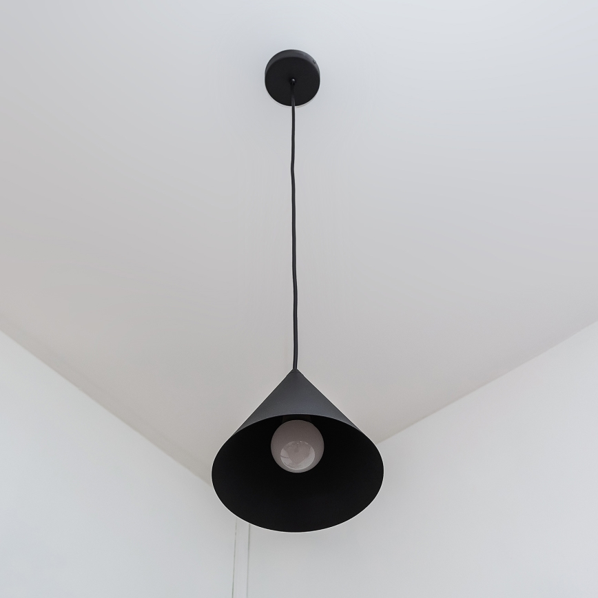 Kabantis šviestuvas ETNA II su laidu 1xE27/15W/230V, skersmuo 18,5 cm, juodas