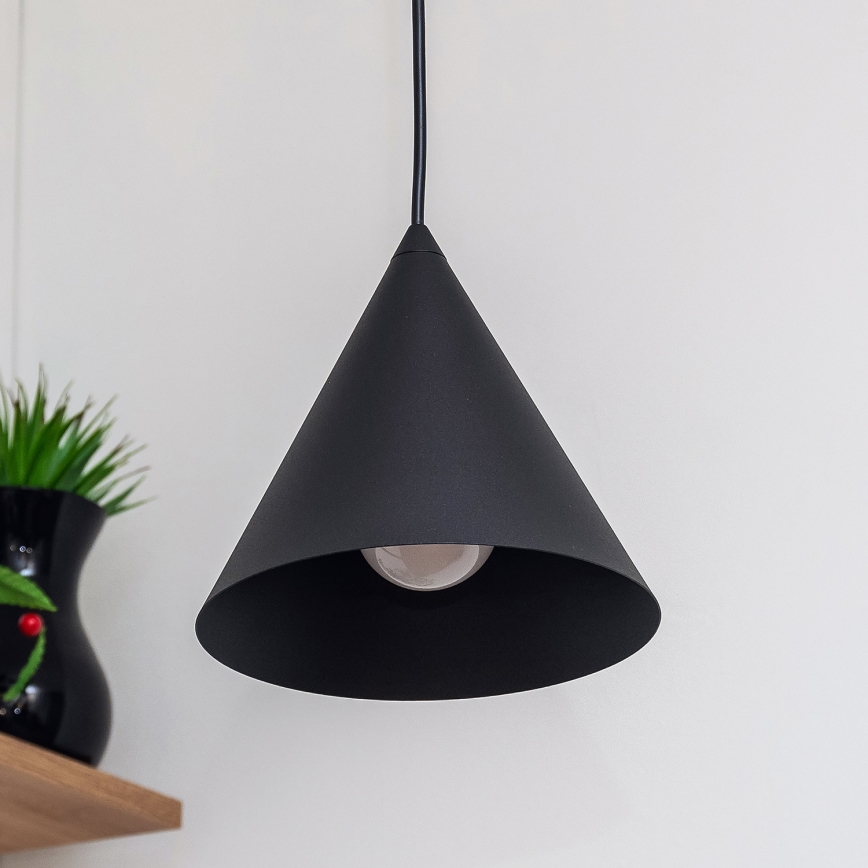 Kabantis šviestuvas ETNA II su laidu 1xE27/15W/230V, skersmuo 18,5 cm, juodas