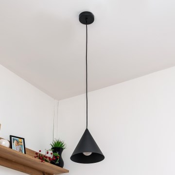 Kabantis šviestuvas ETNA su laidu 1xE27/15W/230V, skersmuo 18,5 cm, juodas