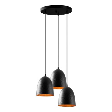 Kabantis šviestuvas su laidu TATTOO, 3 x E27, 40 W, 230 V, juodas