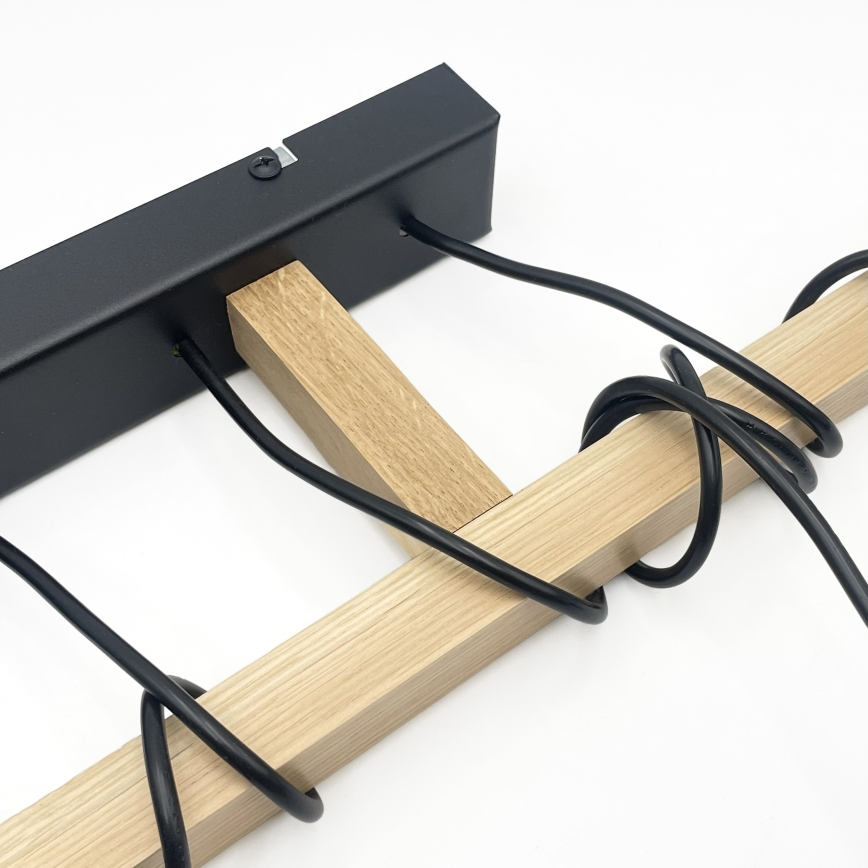 Kabantis šviestuvas su trosu LEANDRA 5xE27/15W/230V ąžuolas/juodas