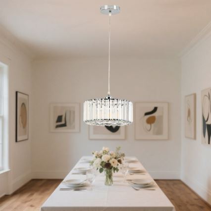 Kabantis šviestuvas VETRO ant lanko 1xE27/60W/230V blizgus chromas