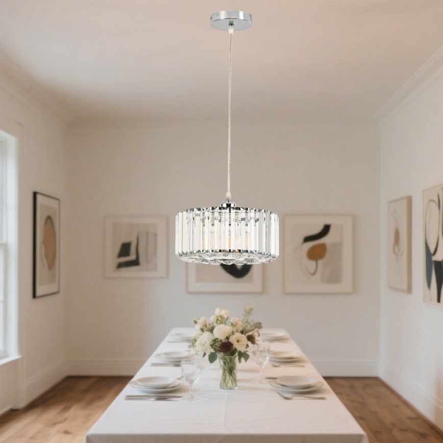 Kabantis šviestuvas VETRO ant lanko 1xE27/60W/230V blizgus chromas