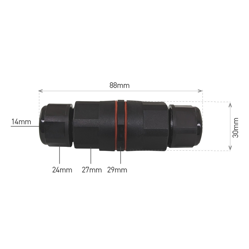 Kabelinė jungtis CWF 250V/16A IP68 3x2,5 mm²