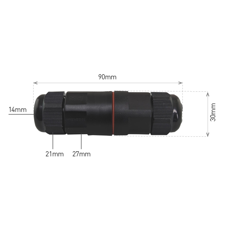 Kabelinė jungtis CWL 250V/16A IP68 3x2,5 mm²