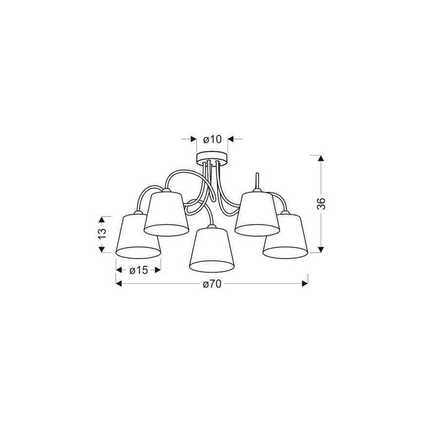 Kabinamas sietynas LUK 5xE14/40W/230V