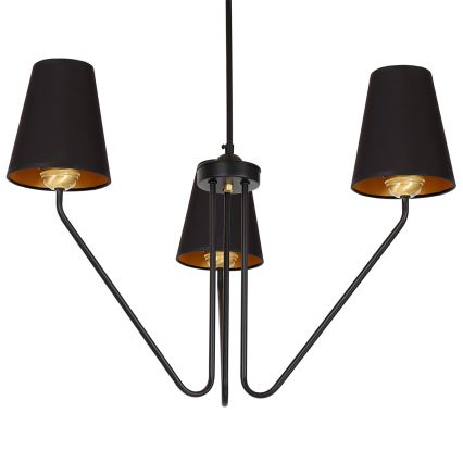 Kabinamas sietynas VICTORIA 3xE27/60W/230V juoda