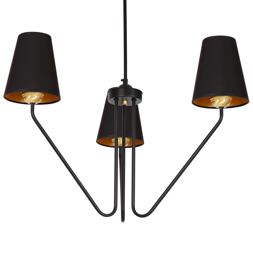 Kabinamas sietynas VICTORIA 3xE27/60W/230V juoda