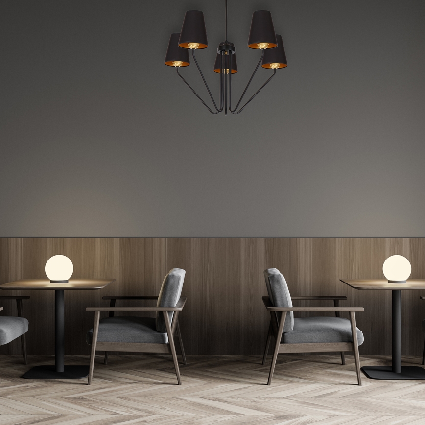 Kabinamas sietynas VICTORIA 5xE27/60W/230V juoda