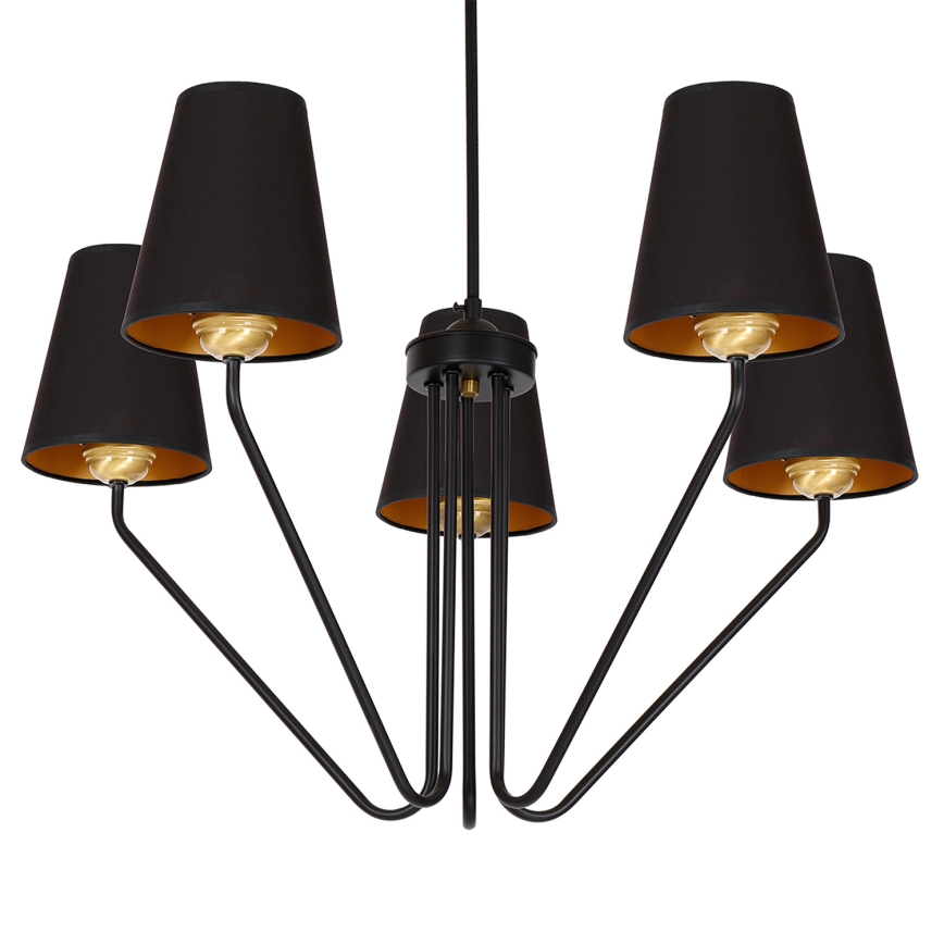 Kabinamas sietynas VICTORIA 5xE27/60W/230V juoda