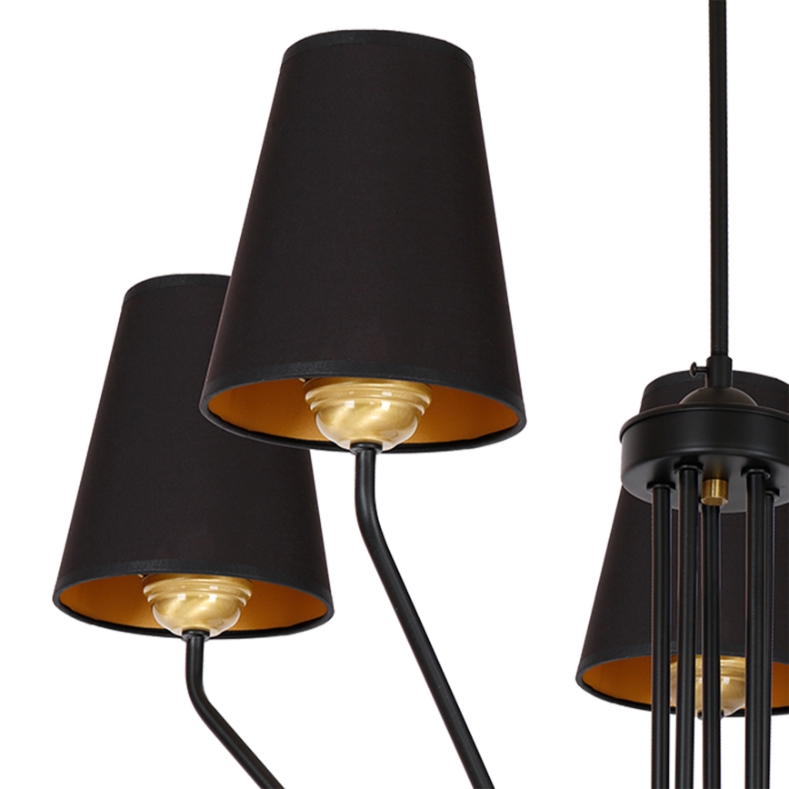 Kabinamas sietynas VICTORIA 5xE27/60W/230V juoda