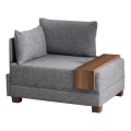 Kairinis kampinis fotelis TULA, pilkas