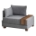 Kairinis kampinis fotelis TULA, pilkas