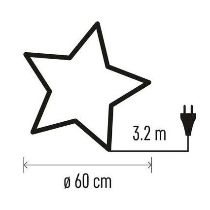Kalėdinė dekoracija 1xE14/25W/230V d. 60 cm aukso spalvos