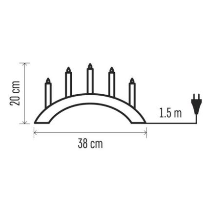 Kalėdinė dekoracija 5xE10/15W/230V balta