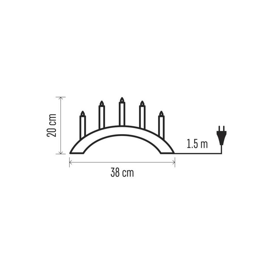 Kalėdinė dekoracija 5xE10/15W/230V balta