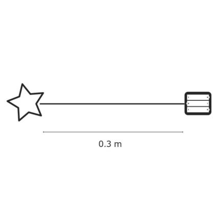 Kalėdinė dekoracija patalpoms IP20 STAR 30xLED/3W/4,5V