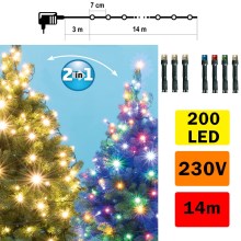 Kalėdinė LED girlianda laukui 200xLED/230V IP44