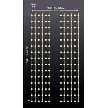 Kalėdinė LED užuolaida LED/3xAA