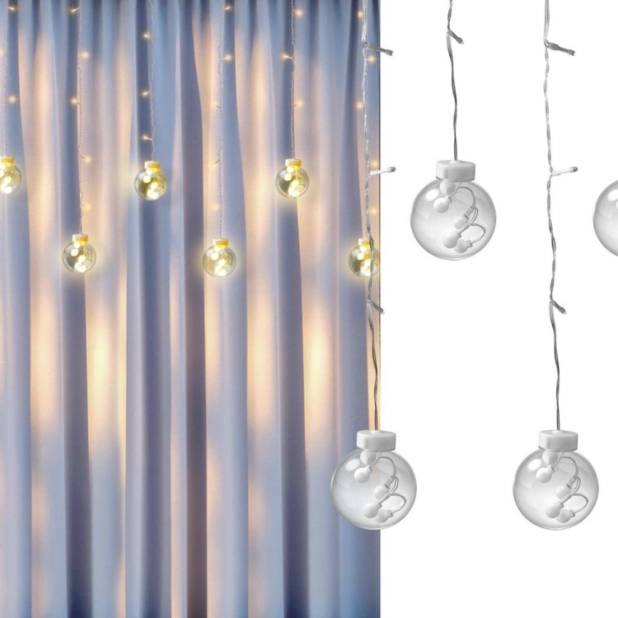 Kalėdinė LED užuolaida WISH BALLS 108xLED/8 funkcijų 4,5 m šiltai balta
