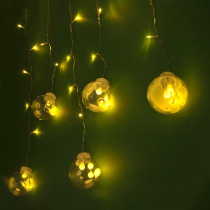 Kalėdinė LED užuolaida WISH BALLS 108xLED/8 funkcijų 4,5 m šiltai balta