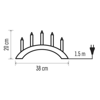 Kalėdinė žvakidė 5xE10/15W/230V pilka