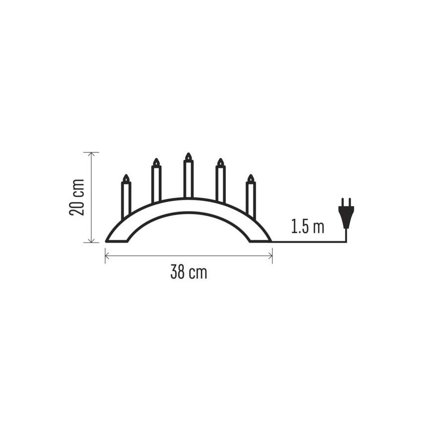 Kalėdinė žvakidė 5xE10/15W/230V pilka