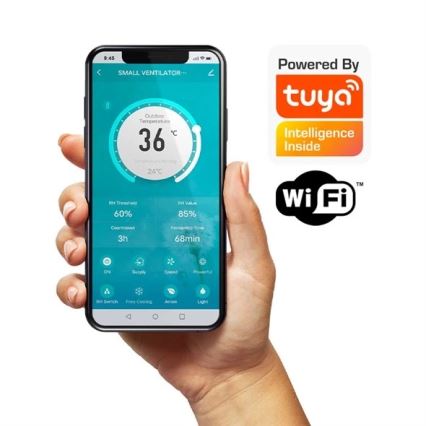 Kambario šilumos atgavimo įrenginys 12W Wi-Fi Tuya + nuotolinio valdymo pultas