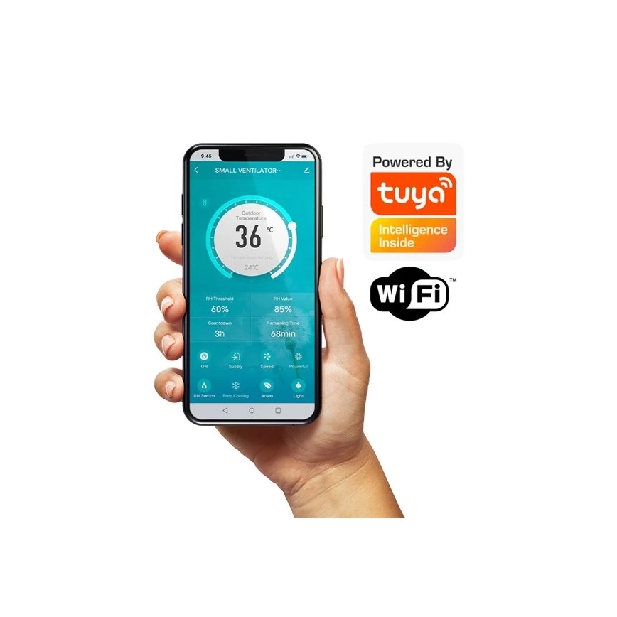 Kambario šilumos atgavimo įrenginys 12W Wi-Fi Tuya + nuotolinio valdymo pultas