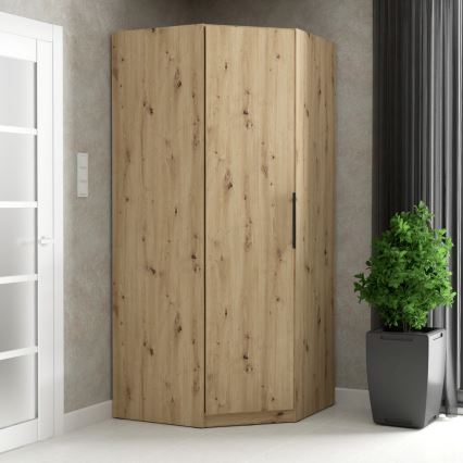 Kampinė drabužių spinta MARO 94x213 cm, Artisan ąžuolas