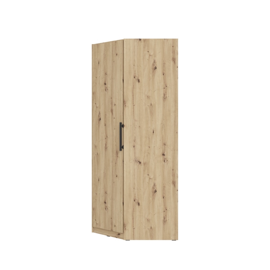 Kampinė drabužių spinta MARO 94x213 cm, Artisan ąžuolas