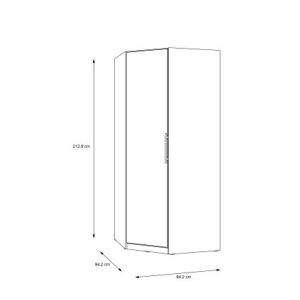 Kampinė drabužių spinta MARO 94x213 cm ąžuolas Artisan